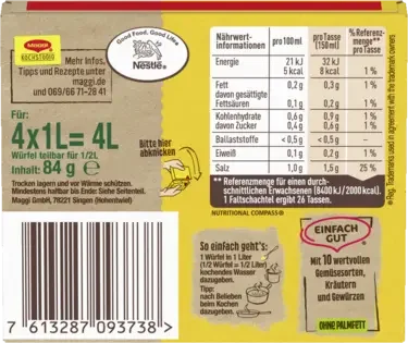 MAGGI Gemüse Brühe 4x1 L