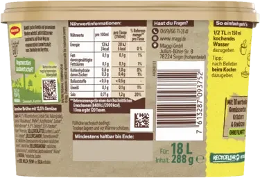 Maggi Gemüse Brühe, ergibt 18 Liter