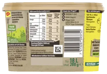Maggi Gemüse Brühe, ergibt 18 Liter
