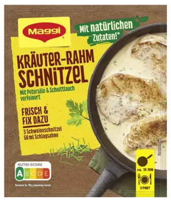 MAGGI Fix für Kräuter-Rahm Schnitzel