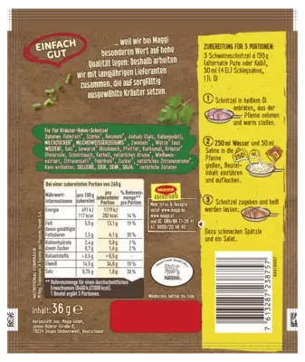 MAGGI Fix für Kräuter-Rahm Schnitzel