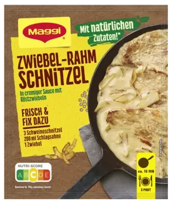 MAGGI Fix für Zwiebel-Rahm Schnitzel