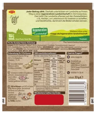 MAGGI Fix für Zwiebel-Rahm Schnitzel