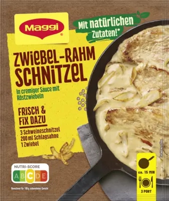 MAGGI Fix für Zwiebel-Rahm Schnitzel