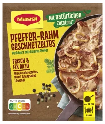 MAGGI Fix für Pfeffer-Rahm Geschnetzeltes