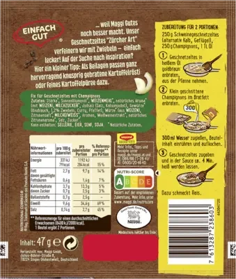 MAGGI Fix für Geschnetzeltes "Zürcher Art"