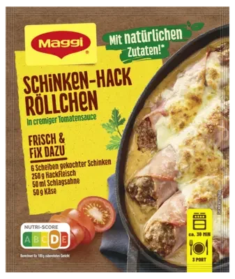 MAGGI Fix für Schinken-Hack Röllchen