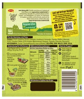 MAGGI Fix für Ofen-Gemüse mit Feta (Air Fryer geeignet)