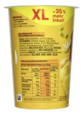 MAGGI 5 Minuten Terrine Kartoffelbrei Röstzwiebel XL Cup
