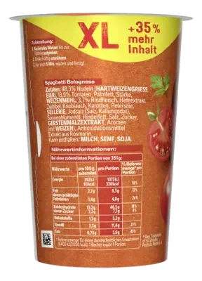 MAGGI 5 Minuten Terrine Spaghetti Bolognese XL Cup