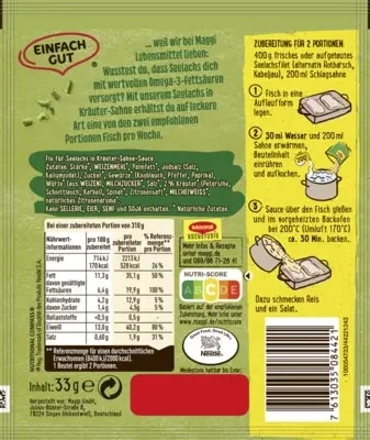 MAGGI Fix für Seelachs in Kräuter-Sahne