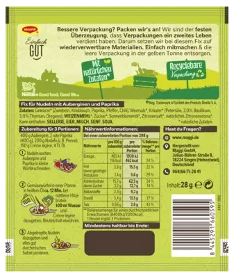 Maggi Fix Gemüse Pasta italienischer Art
