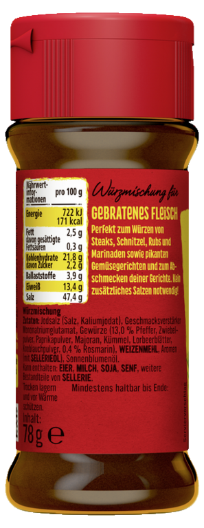 Maggi Würzmischung Nr. 1 - Gebratenes Fleisch mit Pfeffer