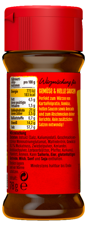 Maggi Würzmischung Nr. 2 - Gemüse & Helle Soßen mit Muskat