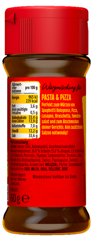 Maggi Würzmischung Nr. 6 - Pasta & Pizza mit italienischen Kräutern