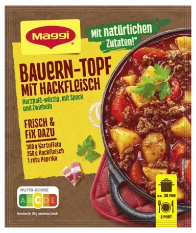 Maggi Fix für Bauern-Topf mit Hackfleisch