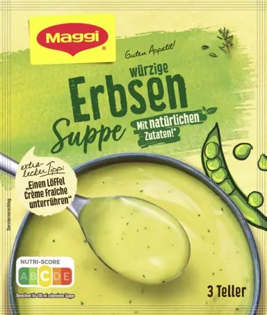 MAGGI Guten Appetit Erbsen Suppe mit Speck