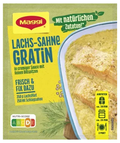 MAGGI Fix für Lachs-Sahne Gratin (Air Fryer geeignet)