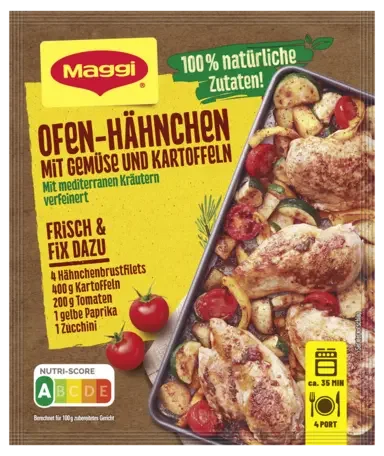 MAGGI Fix für Ofen-Hähnchen mit Gemüse und Kartoffeln