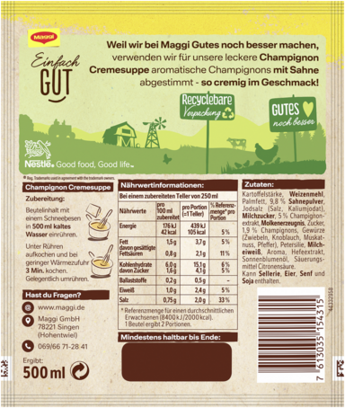 Maggi Für Genießer Champignon Cremesuppe