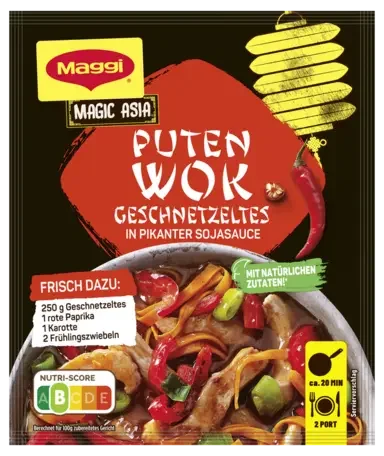 MAGGI Magic Asia Fix für Puten Wok Geschnetzeltes