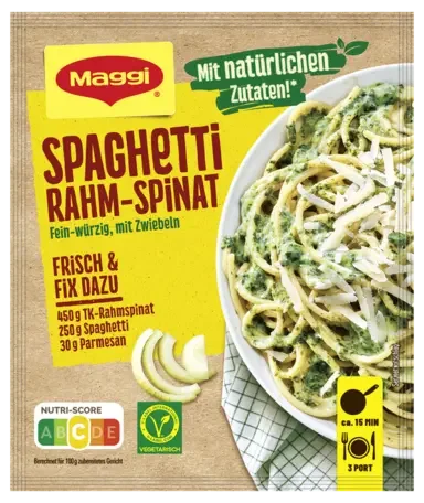 MAGGI Fix für Spaghetti Rahm-Spinat