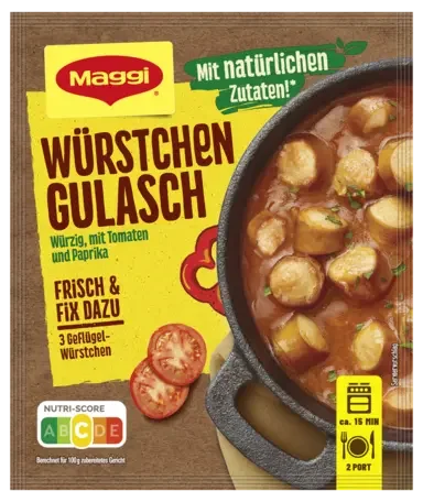 MAGGI Fix für Würstchen Gulasch