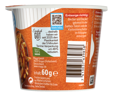 MAGGI 5 Minuten Terrine Spaghetti in Tomatensauce