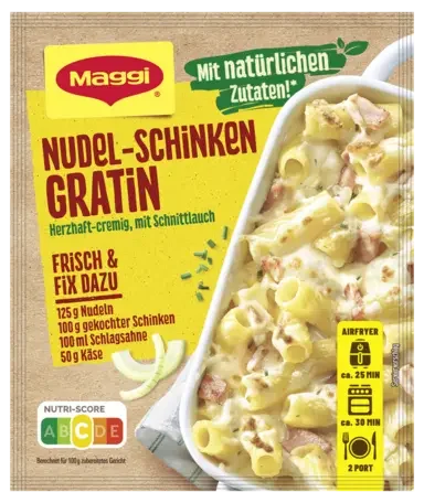 MAGGI Fix für Nudel-Schinken Gratin (Air Fryer geeignet)
