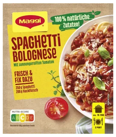 MAGGI Fix für Spaghetti Bolognese - 100% natürliche Zutaten