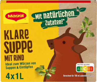 MAGGI Klare Suppe mit Rind 4x1 L