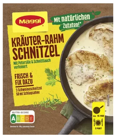MAGGI Fix für Kräuter-Rahm Schnitzel