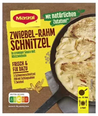 MAGGI Fix für Zwiebel-Rahm Schnitzel