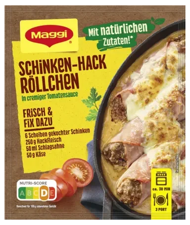 MAGGI Fix für Schinken-Hack Röllchen