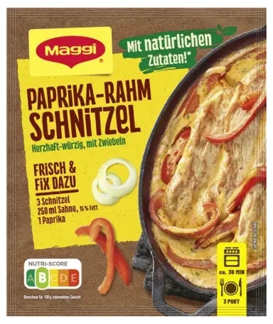 MAGGI Fix für Paprika-Rahm Schnitzel