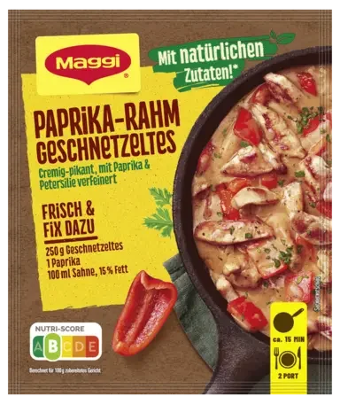 MAGGI Fix für Paprika-Rahm Geschnetzeltes