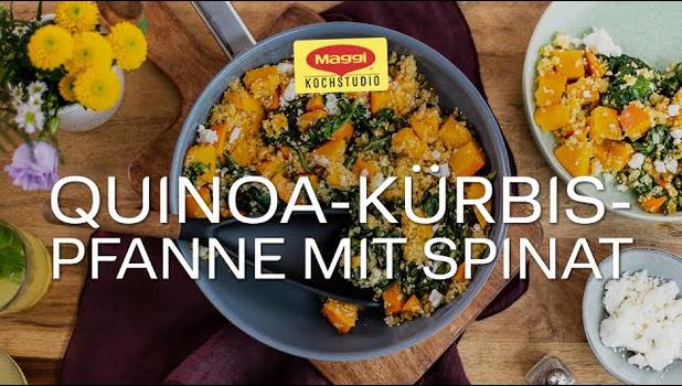 Quinoa-Kürbis-Pfanne mit Spinat und Feta