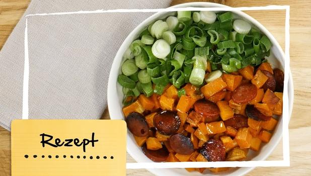 Mit Genuss-Garantie: Süßkartoffelsalat mit Chorizo