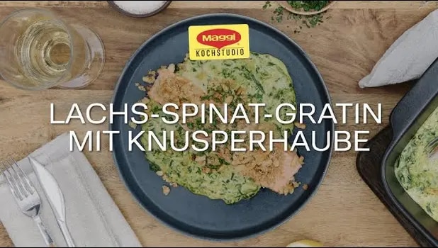 Lachs-Spinat-Gratin mit Knusperhaube