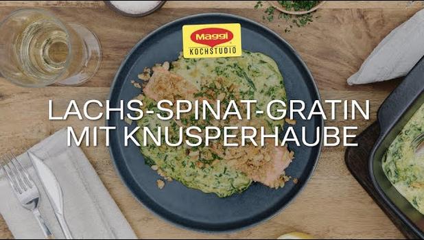 Lachs-Spinat-Gratin mit Knusperhaube