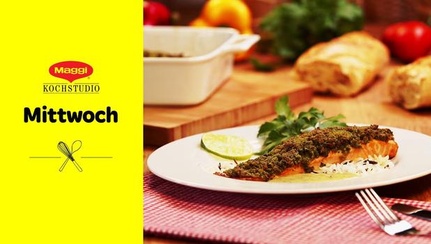 Lachs mit Wasabi-Kräuter Kruste