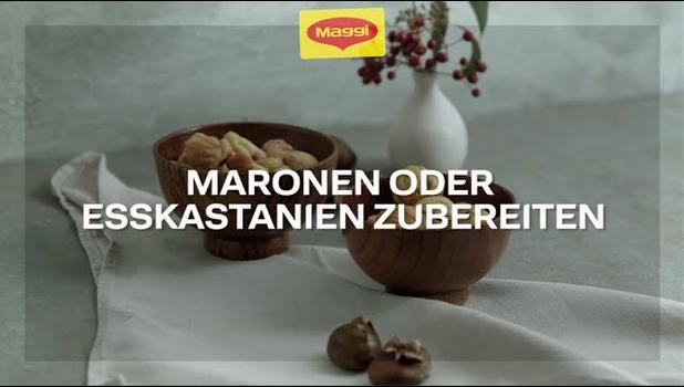 Maronen oder Esskastanien backen