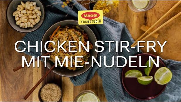 Asiatische Nudelpfanne mit Hähnchen