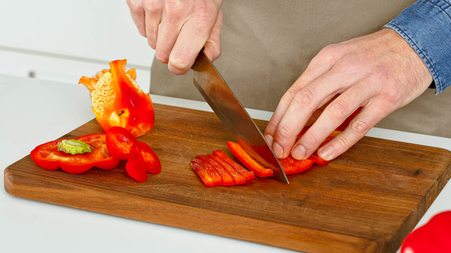 Paprika richtig schneiden