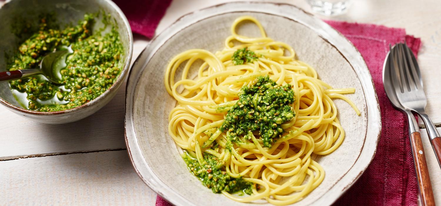 Linguine mit Bärlauchpesto