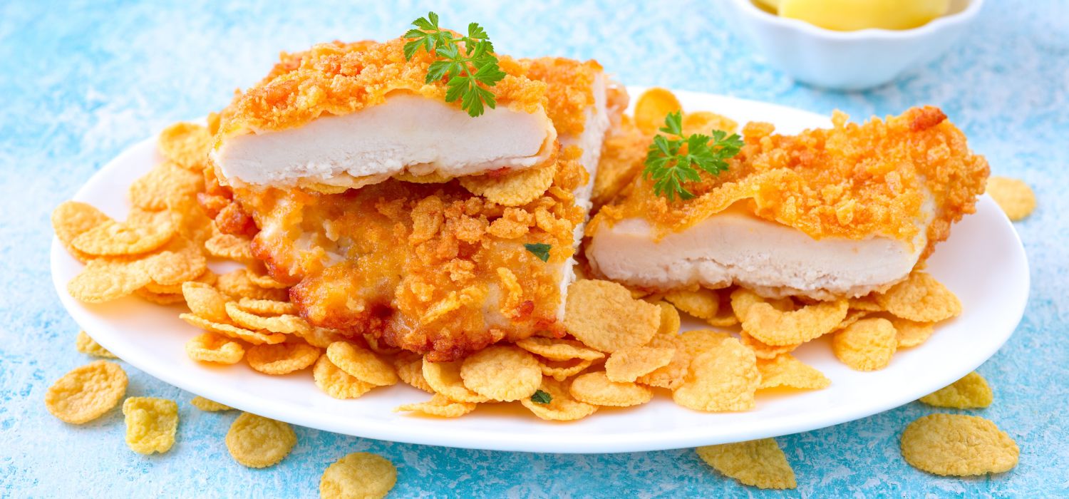 Paniertes Schnitzel mit Cornflakes