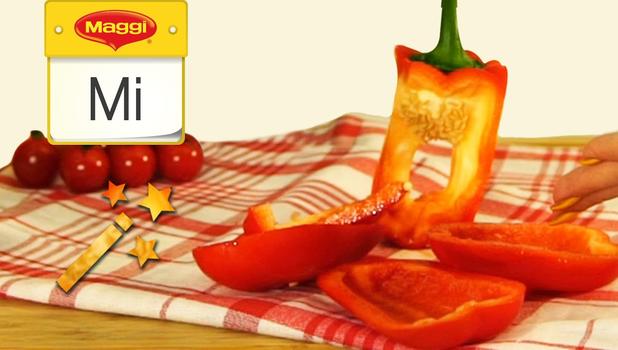 Küchentrick: Paprika schneiden und entkernen