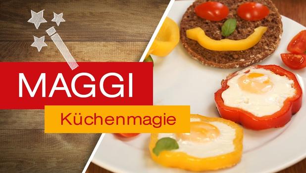 Spiegelei-Blumen mit Paprika